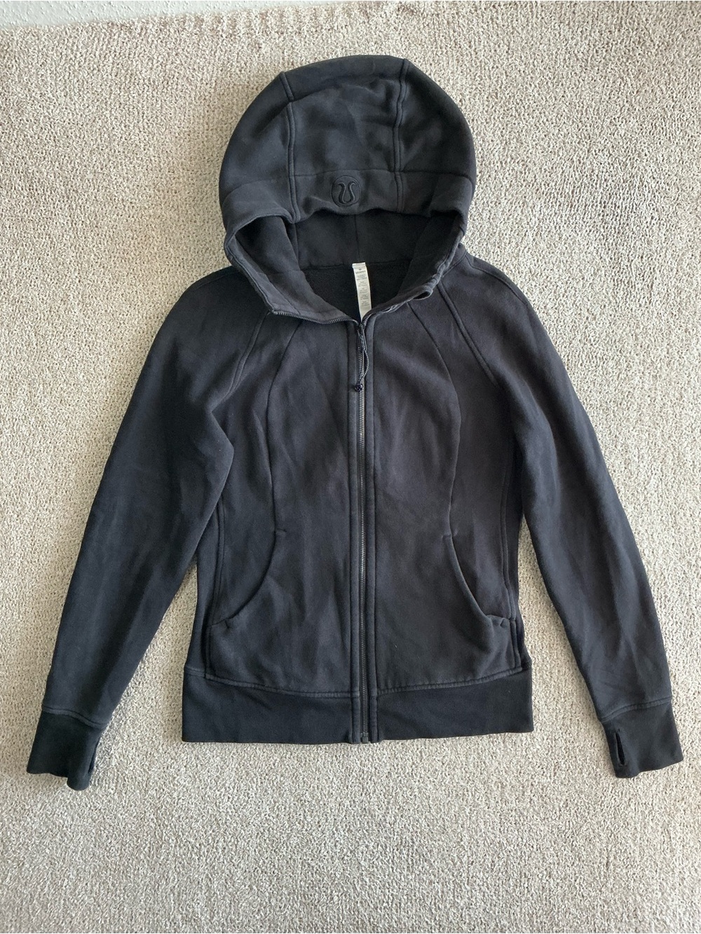 lululemon athletica Girls' Black Full-Zip Hoodie Jacket